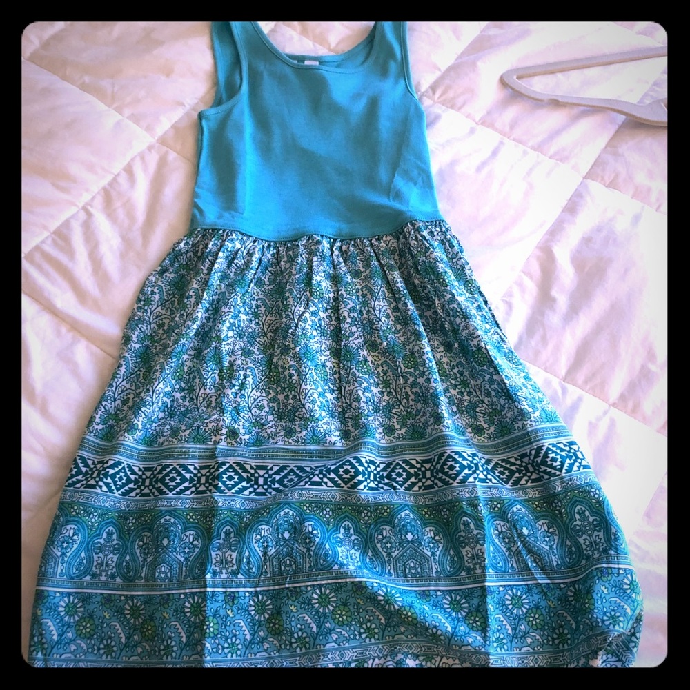 Girls NWT Gap print mix-fabric dress, size M (8)